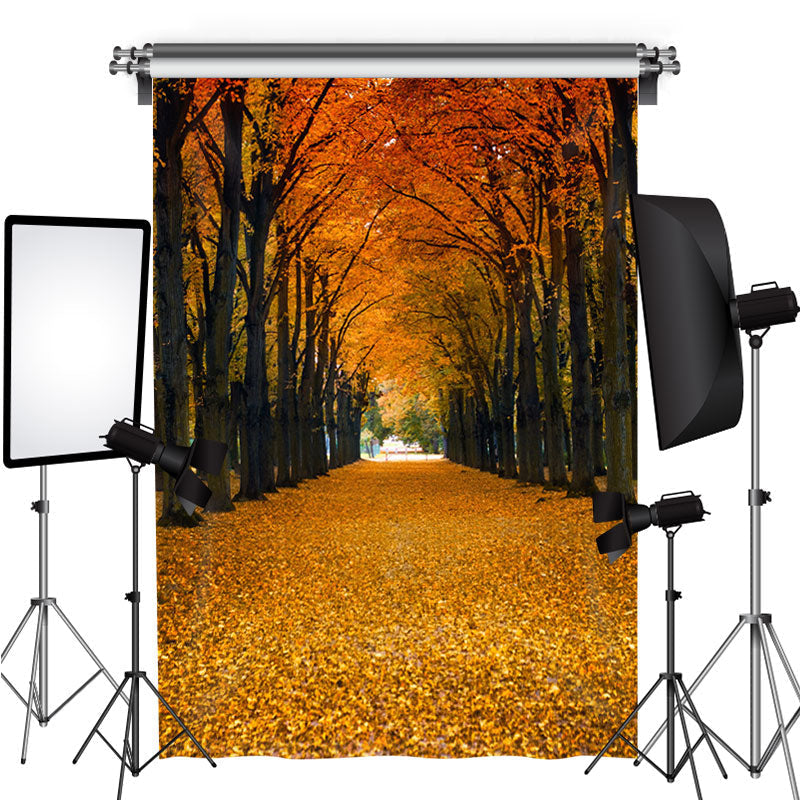 Lofaris Autumn Forest Yellow Fall Leaves Themed Backdrop for Photo