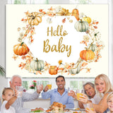 Load image into Gallery viewer, Lofaris Autumn Pumpkin Simple Cute Flower Baby Shower Backdrop