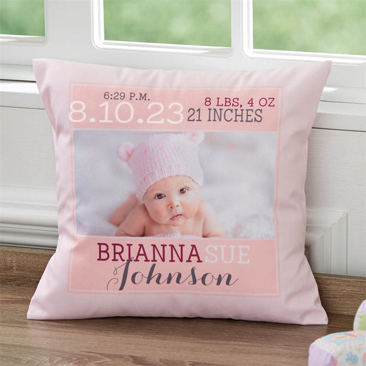 Lofaris Baby Birthday Time Custom Photo Throw Pillow Gift