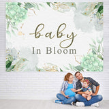 Load image into Gallery viewer, Lofaris Baby In Bloom Flower Green Photo Backdrop for Shower