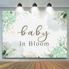 Lofaris Baby In Bloom Flower Green Photo Backdrop for Shower