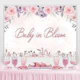 Load image into Gallery viewer, Lofaris Baby in Bloom Pink and Purple Shower Backdrop