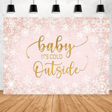 Load image into Gallery viewer, Lofaris Baby Is Cold Outside Winter Snowflake Shower Backdrop