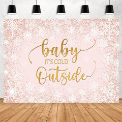 Lofaris Baby Is Cold Outside Winter Snowflake Shower Backdrop