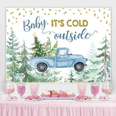 Lofaris Baby It Is Cold Outside Christmas Tree Backdrop for Shower