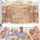 Load image into Gallery viewer, Lofaris Baby Its Cold Outside Gender Reveal Shower Backdrop
