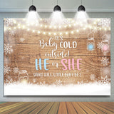 Load image into Gallery viewer, Lofaris Baby Its Cold Outside Gender Reveal Shower Backdrop