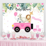 Load image into Gallery viewer, Lofaris Baby On The Roard Pink Shower Backdrop For Girl