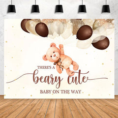 Lofaris Baby On The Way Bear Balloon Backdrop for Shower