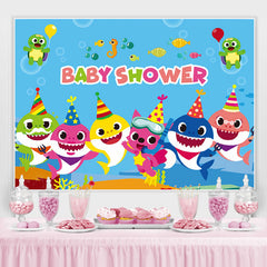 Lofaris Baby Shower Cartoon Theme Shark Undersea Party Backdrop