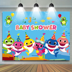 Lofaris Baby Shower Cartoon Theme Shark Undersea Party Backdrop