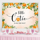 Load image into Gallery viewer, Lofaris Black A Little Cutie is on The Way Baby Shower Backdrop