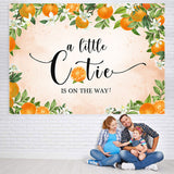 Load image into Gallery viewer, Lofaris Black A Little Cutie is on The Way Baby Shower Backdrop