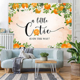 Load image into Gallery viewer, Lofaris Black A Little Cutie is on The Way Baby Shower Backdrop