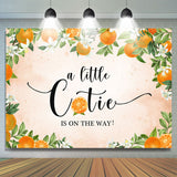 Load image into Gallery viewer, Lofaris Black A Little Cutie is on The Way Baby Shower Backdrop