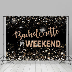 Lofaris Bachelorette Weekend Champagne Glitter Black Backdrop for Party