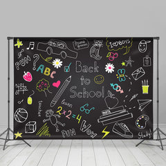Lofaris Back to School Blackboard Chalk Drawing Kids Backdrop