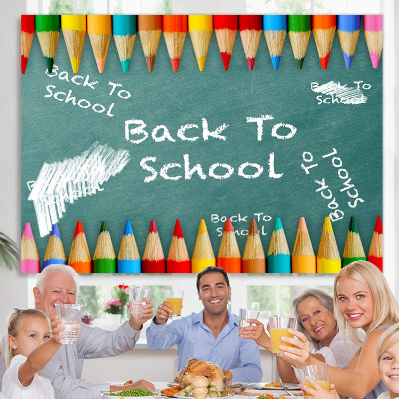 Back to School Chalkboard Pencils Photoshoot Backdrop