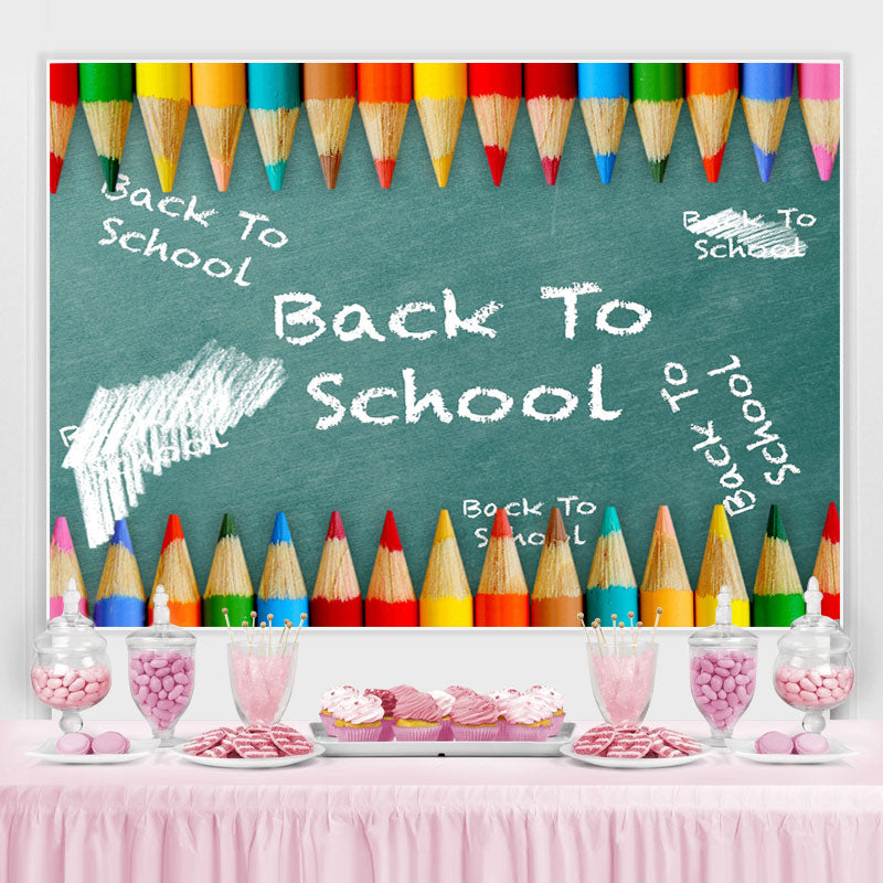 Back to School Blackboard Chalk Drawing Kids Backdrop