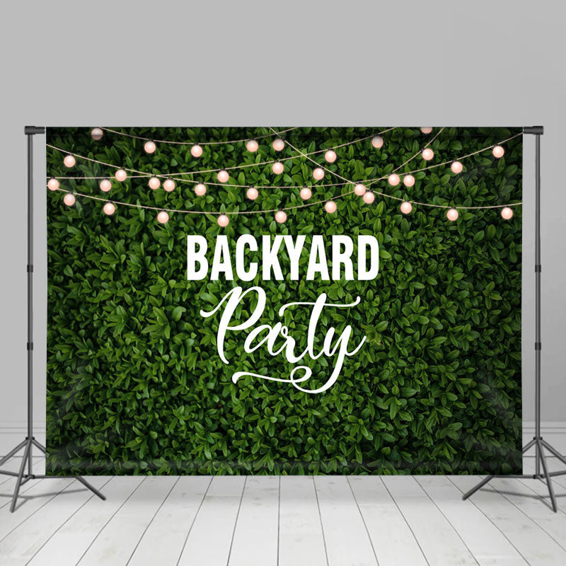 Backyard Backdrop Backyard Party Light Leaves Housewarming Backdrop - Lofaris
