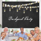 Load image into Gallery viewer, Lofaris Backyard Party Yellow Light Black Backdrop for Event