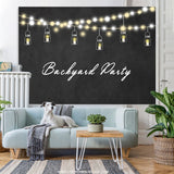 Load image into Gallery viewer, Lofaris Backyard Party Yellow Light Black Backdrop for Event