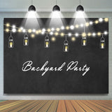 Load image into Gallery viewer, Lofaris Backyard Party Yellow Light Black Backdrop for Event