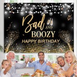 Load image into Gallery viewer, Lofaris Bad and Boozy Black Gold Birthday Backdrop for Man