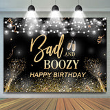 Load image into Gallery viewer, Lofaris Bad and Boozy Black Gold Birthday Backdrop for Man