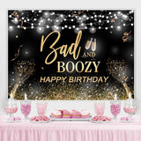 Load image into Gallery viewer, Lofaris Bad and Boozy Black Gold Birthday Backdrop for Man