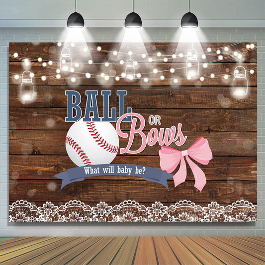 Lofaris Ball Or Bows What Will Baby Be Gender Reveal Backdrop