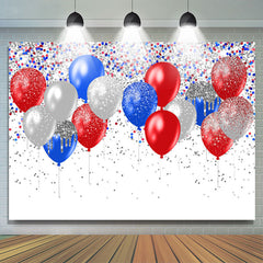 Lofaris Ballons With Silver Glitter Independence Day Backdrop