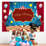Load image into Gallery viewer, Lofaris Balloon Circus Stage Photo Backdrop for Birthday