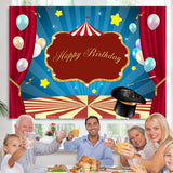 Load image into Gallery viewer, Lofaris Balloon Circus Stage Photo Backdrop for Birthday