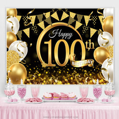 Lofaris Balloon Ribbon With Flag Happy 100Th Birthday Backdrop