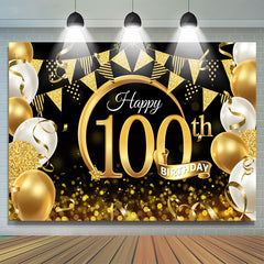 Lofaris Balloon Ribbon With Flag Happy 100Th Birthday Backdrop