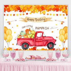 Lofaris Balloon Yellow Leaves Car Happy Birthday Our Little Pumpkin Backdrop