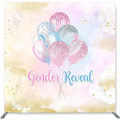 Lofaris Balloons Gender Reveal Double-Sided Backdrop for Baby Shower