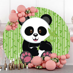 Lofaris Bamboo And Panda Round Baby Shower Backdrop For Party