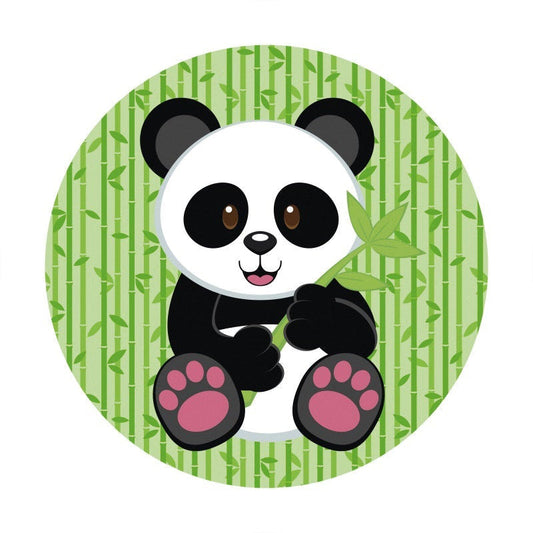 Lofaris Bamboo And Panda Round Baby Shower Backdrop For Party