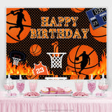 Load image into Gallery viewer, Lofaris Basketball Court Hot Rece Theme Happy Birthday Backdrop