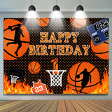 Load image into Gallery viewer, Lofaris Basketball Court Hot Rece Theme Happy Birthday Backdrop