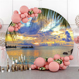 Load image into Gallery viewer, Lofaris Beach Sunset Scenery Round Backdrop For Summer Party
