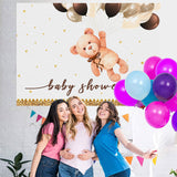 Load image into Gallery viewer, Lofaris Bear Balloon Gold Glitter Baby Shower Backdrop