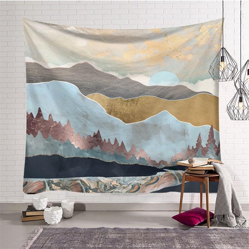 Lofaris Beautiful Landscape Mountain Pattern Wall Tapestry