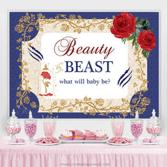 Lofaris Beauty Or Beat Will Be Gold Floral Baby Shower Backdrop