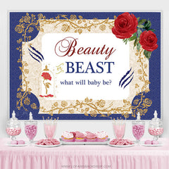 Lofaris Beauty Or Beat Will Be Gold Floral Baby Shower Backdrop