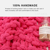 Load image into Gallery viewer, Lofaris Bedroom Decoration Thick Soft Rose Red Chunky Knit Blanket