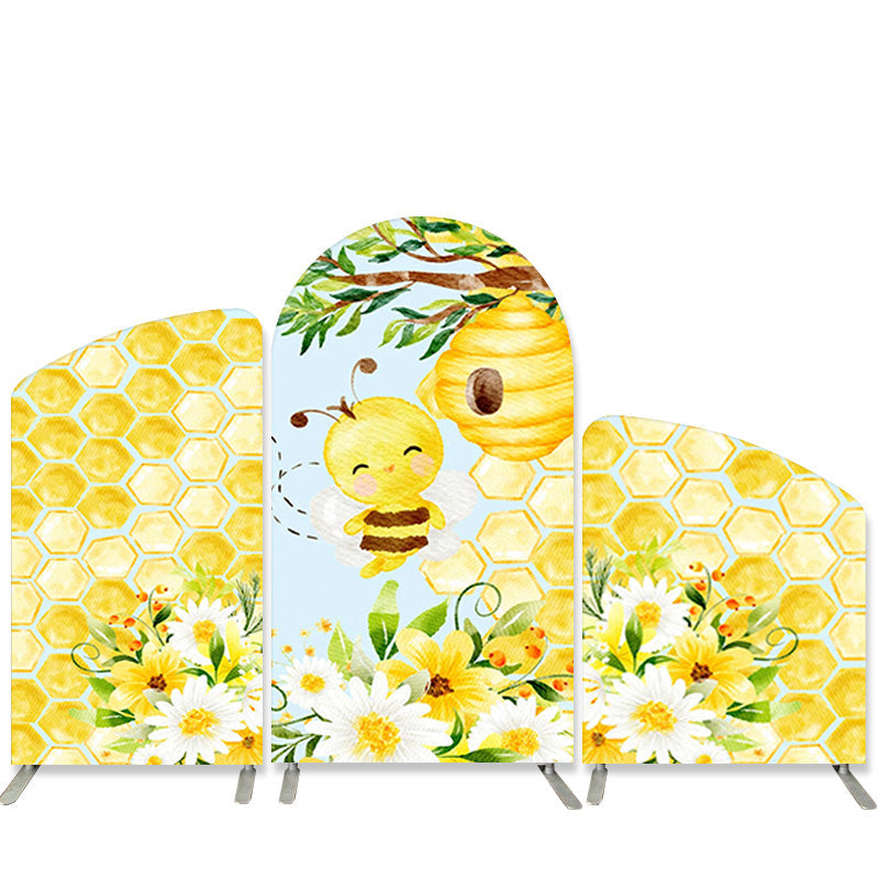 Lofaris Bee And Honey Floral Baby Shower Arch Backdrop Kit
