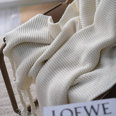 Lofaris Beige Soft Bed Throw Blanket Sofa Versatile